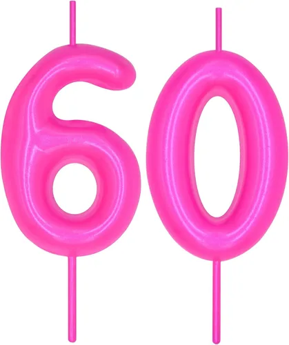 Miniatura 174 de DERVENTA Vela con números de 2.36 pulgadas, decoración perfecta para cumpleaños, brunch, postre, pastel, 1 pieza (número 0 rosa)