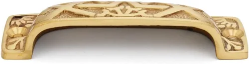 Miniatura 8 de Renovators Supply - Paquete de 3 tiradores de gabinete de 3 3/4 pulgadas de latón antiguo estilo azteca para cajones