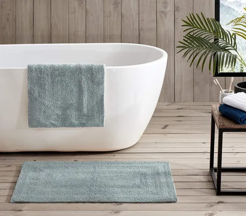 Miniatura 9 de Eddie Bauer - Alfombra de baño, alfombra de baño 100% algodón suave de felpa, altamente absorbente, de secado rápido y antideslizante