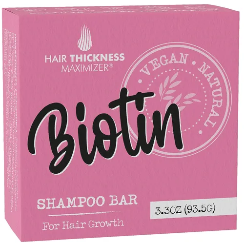 Barra de champú para crecimiento del cabello Biotin. Respetuoso con el medio ambiente, sin productos químicos agresivos, color seguro, pH