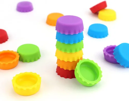 Miniatura 3 de 18 tapas reutilizables de silicona para botellas de cerveza casera y refrescos, refrescos y vino, multicolor