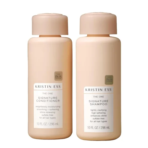 Kristin Ess Hair Signature Salon - Juego de champú y acondicionador sin sulfatos para hidratación, anti-frizz + brillo - Seguro para cabello teñido,