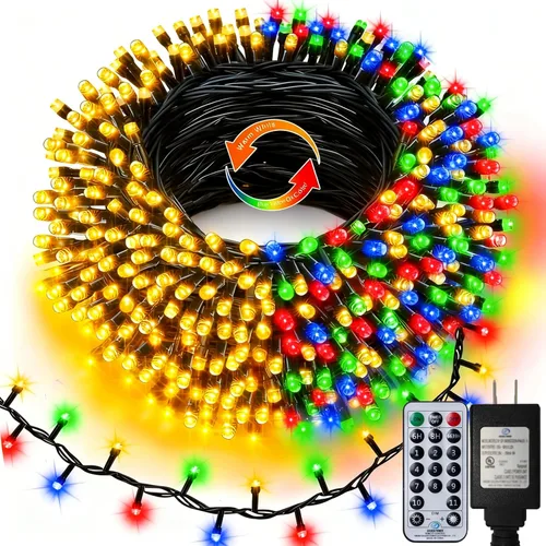 Miniatura 10 de echosari Guirnalda de 400 Luces LED de Navidad Conectables, Luces de Cadena Extra Largas de 66 Pies para Exteriores Conectables de Extremo a Extremo