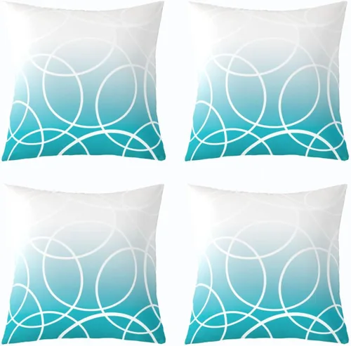 Miniatura 22 de Fundas de almohada geométricas modernas con rayas en rojo, marrón y negro, diseño retro de círculos y remolinos, juego de 4 fundas de almohada de 16