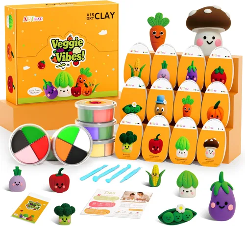 Miniatura 11 de ARTPAR Plastilina de Secado al Aire para Niños, Kit de Arcilla para Modelar, Set de Escultura Model Magic, Ultra Ligera y Suave, Segura No Pegajosa