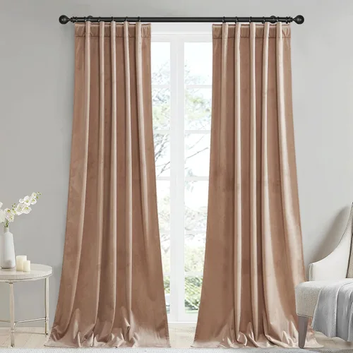 Miniatura 74 de StangH Cortinas de terciopelo súper suaves con pestaña trasera, cortinas azul marino para puerta corredera, decoración de lujo, cortinas opacas