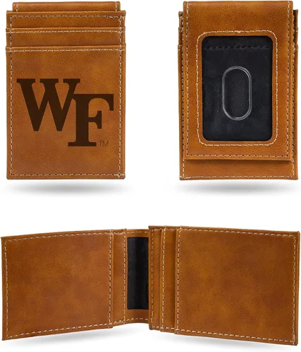 Miniatura 140 de Cartera de bolsillo frontal grabada con láser NCAA - Compacta/Cómoda/Delgada
