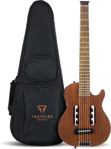 Traveler Guitar Escape Mark III - Guitarra acústica de caoba | Acústica portátil con amplificador de auriculares integrado | Guitarra sin cabeza a