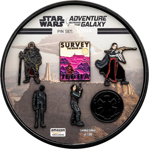 Aventura en toda la galaxia de Star Wars Survey The Runs On Jedha - Juego de 6 pines a base de metal y esmalte con caja con licencia oficial