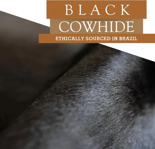 Miniatura 6 de Sunshine Cowhides Alfombra de piel de vaca negra 100% auténtica, lujosa alfombra de vaca para dormitorio, cocina, sala de estar y decoración