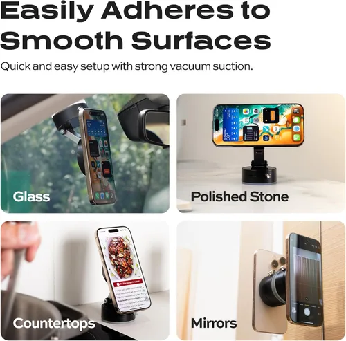 Miniatura 2 de Statik HyperMount® - Soporte magnético para teléfono, soporte magnético para teléfono con sellado al vacío, úsalo en superficies lisas, compatible