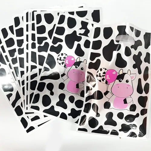 Miniatura 3 de Rainmae 50 bolsas con estampado de vaca, lindas bolsas de regalo de vaca, bolsas de dulces, bolsas de regalo para fiestas temáticas de animales