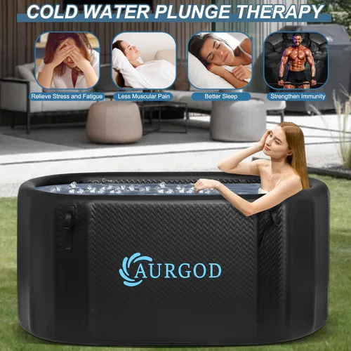 Miniatura 2 de Bañera de inmersión fría inflable de 238 galones para recuperación, bañera de hielo mejorada para 2 personas, tina adulta, tapa aislada, bomba
