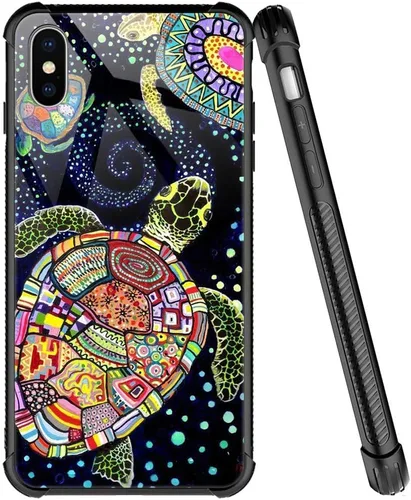 Miniatura 56 de ZHEGAILIAN Funda compatible con iPhone 7/8 Plus, funda de vidrio orgánico para niñas, mujeres y hombres, diseño de cuatro esquinas, antiarañazos, a