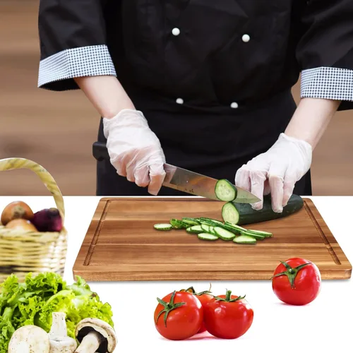 Miniatura 4 de Tablas de cortar decorativas de madera de acacia para cocina, carne, grandes tablas de charcutería, mejor tabla de cortar de madera dura maciza
