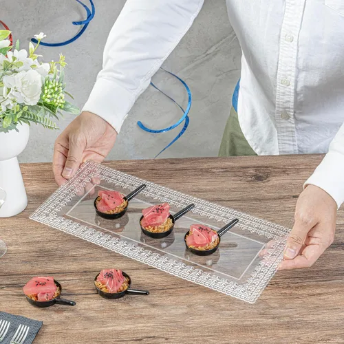 Miniatura 5 de Restaurantware Tazas de postre desechables de 1 onza, 100 mini platos de salsa, diseño de sartén para servir condimentos, aperitivos o muestras