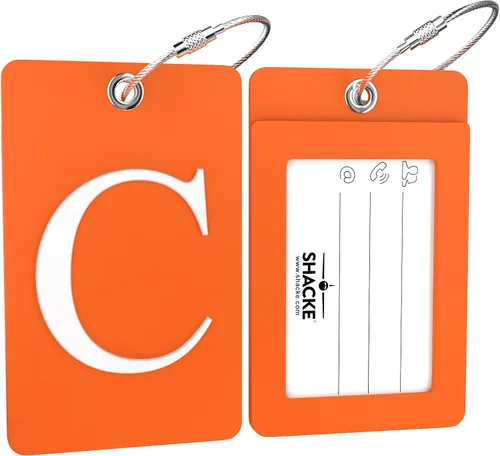 Miniatura 241 de Etiqueta de equipaje con inicial, totalmente flexible, con aro de acero inoxidable, letra G