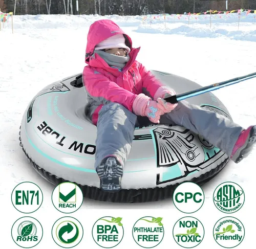 Miniatura 3 de Tubo de nieve, trineo inflable de alta resistencia para niños y adultos, juguetes de nieve gigantes para diversión deportiva de invierno