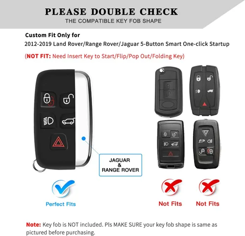 Miniatura 3 de QBUC Funda para llavero LAND ROVER con llavero para Range Rover Evoque Sport Velar Land Rover Discovery Jaguar F-Pace F-Type XE XEL XF XFL XJ Azul