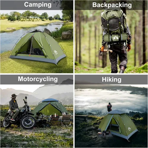 Miniatura 6 de Night Cat Tiendas de Campaña Mejoradas para Mochileros 1 a 2 Personas, Fácil Configuración con Clips, Tienda de Camping Impermeable para Adultos