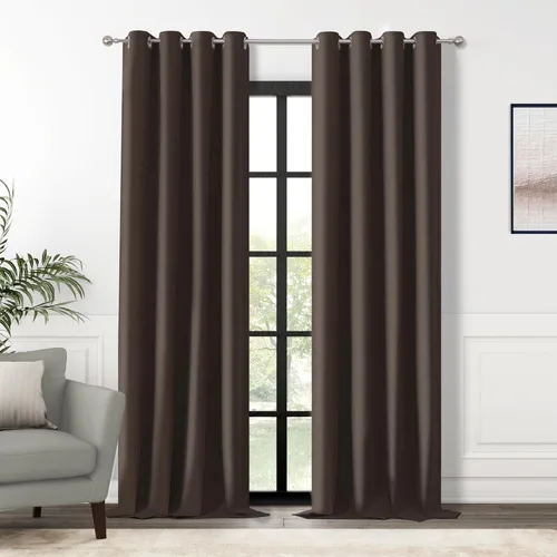 Miniatura 58 de ChrisDowa Cortinas 100% Opacas de Abedul Sólido de 45 Pulgadas de Largo, 2 Paneles para Dormitorio y Sala de Estar, Estilo Granja Oscurecedoras