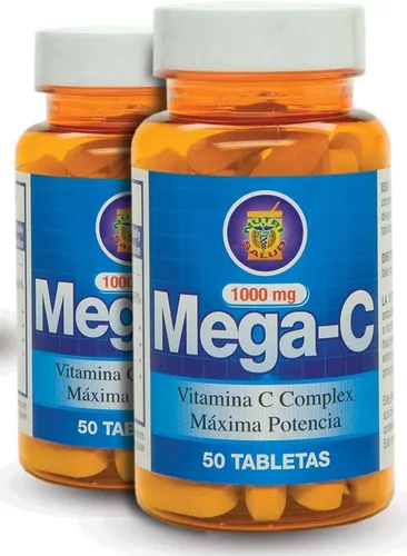 Nutrisalud Products Vitamina C de alta potencia (1000mg) Set de 2 frascos con Rosa Mosqueta y Bioflavonoides para evitar resfríos y fortalecer