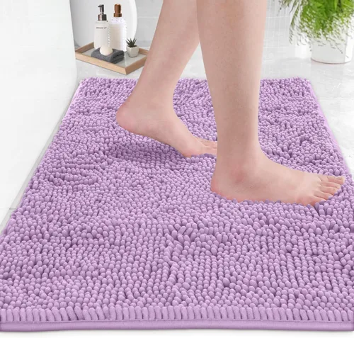 Miniatura 130 de LuxUrux Tapete de microfibra afelpada, de felpilla extrasuave, pelo largo de 1 pulgada, muy absorbente, para baño o ducha, lavar y secar a máquina