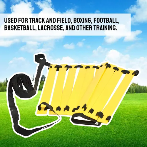 Miniatura 6 de TNZMART Escalera de velocidad de agilidad, equipo de entrenamiento de 10 pies y 20 pies para fútbol, baloncesto con bolsa de transporte