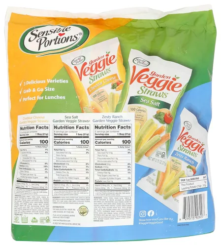 Miniatura 2 de Sensible Portions Garden Veggie Snacks - Paquete variado de pajitas de verduras, bolsa de polietileno de 18 unidades (paquete de 1)
