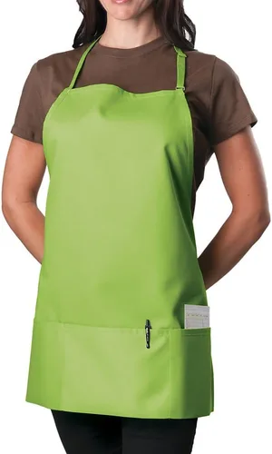 Miniatura 4 de Delantal con parte superior ajustable, 3 bolsillos, Negro