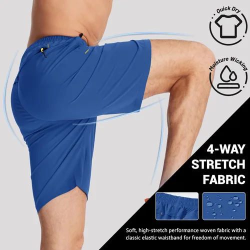 Miniatura 149 de TACVASEN Pantalones cortos deportivos para correr para hombre, 9 pulgadas, de secado rápido, pantalones cortos ligeros de verano, 3 bolsillos