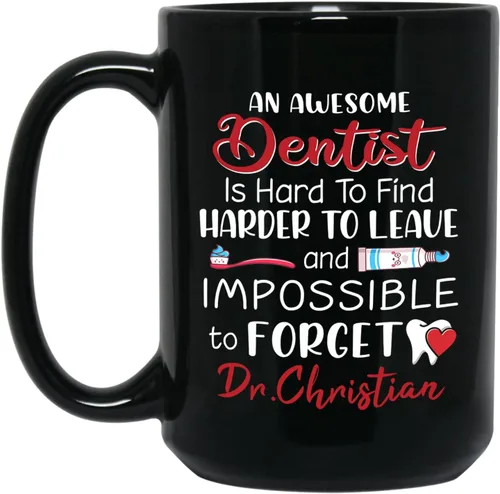 Miniatura 10 de Taza de café con texto en inglés "A Truly Great Dentist Is Hard To Find Difficult", taza de café negra de 11 onzas y 15 onzas, regalo personalizado