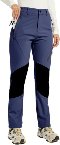 Willit Pantalones de nieve para mujer impermeables cálidos pantalones de senderismo para invierno pantalones para exteriores aislados para clima frío