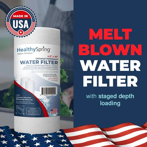 Miniatura 3 de Filtro de agua para sedimentos fabricado en Estados Unidos, 10 x 4.5 pulgadas, repuesto para Pentair Pentek DGD-5005, GE® GXWH40L, GXWH35F