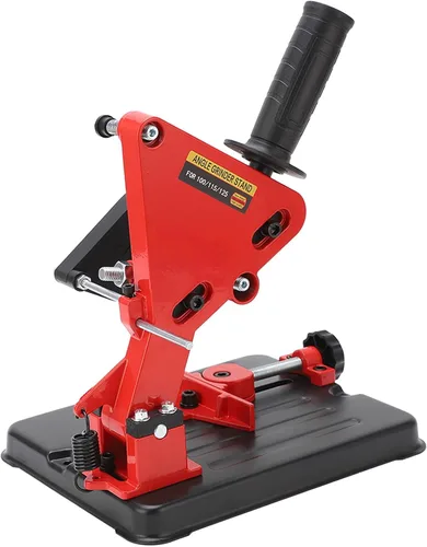 Miniatura 6 de Soporte para amoladora angular, soporte fijo, estación de corte duradera para taller, hierro fundido, rojo y negro, se adapta a amoladora de 100 a