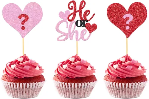 Miniatura 11 de 24 adornos para cupcakes para el día de San Valentín, 1er cumpleaños, temática de dulce amor, decoración de pastel para el día de San Valentín, 1er