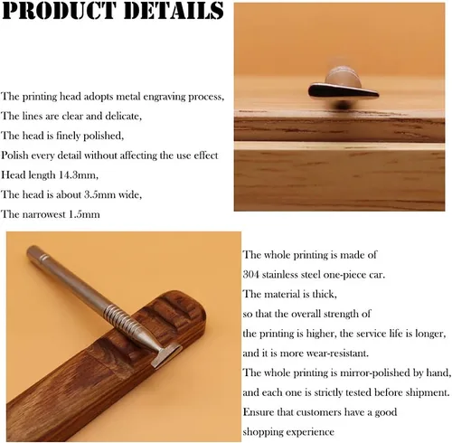 Miniatura 4 de Herramienta de estampado de cuero de acero inoxidable 304, herramientas profesionales de sello para tallar punzón de cuero, bricolaje LeatherCrafts