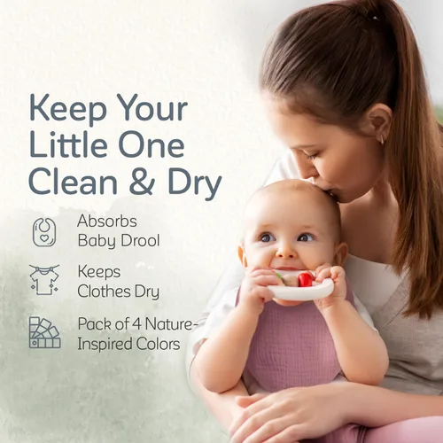 Miniatura 2 de KiddyCare Baberos de muselina orgánica para niñas y niños de 0 a 6 meses Baberos bandana para bebé, súper suaves para babear y dentición, babero