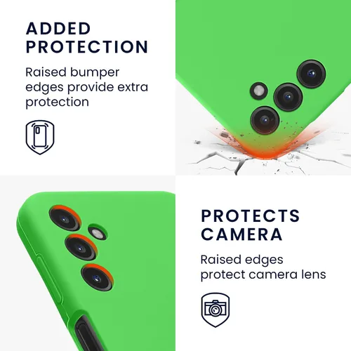 Miniatura 3 de kwmobile Funda Compatible con Samsung Galaxy A14 5G - Funda de teléfono de TPU y silicona con acabado suave - Verde Lima