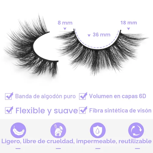 Miniatura 3 de Kiromiro - Pestañas postizas cortas de estilo de ojo de gato, de aspecto natural, tupidas