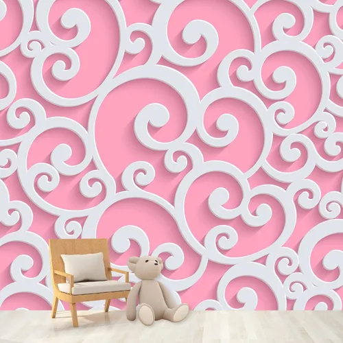 Miniatura 57 de NWT Calcomanía removible de pared/mural blanco pastel azul margarita, naturaleza, desierto, arte digital, arte moderno, decorativo, floral