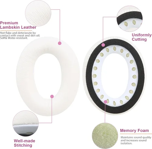 Miniatura 4 de Almohadillas para los oídos para Bose QuietComfort 45 QC45 QC35 ii QC35, cojines de cuero de piel de cordero para auriculares profesionales, QC45