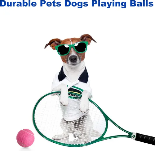 Miniatura 4 de Pelotas de tenis, paquete de 4 pelotas de tenis de práctica para principiantes, pelotas de tenis de entrenamiento para mascotas y perros Verde