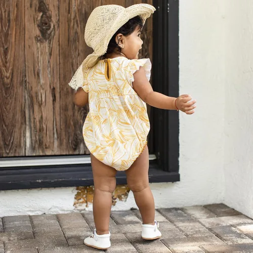 Miniatura 4 de Burt's Bees Baby Mameluco para bebé, 100% algodón orgánico, traje corto de una pieza para niñas recién nacidas a 24 meses