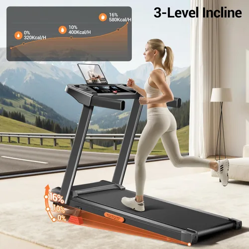 Miniatura 9 de 16% Treadmills for Home, 3-in-1 Foldable Treadmill with Incline, Portable Treadmill with Handle, 3.0HP Quiet Walking Pad Treadmill, 12 Automatic