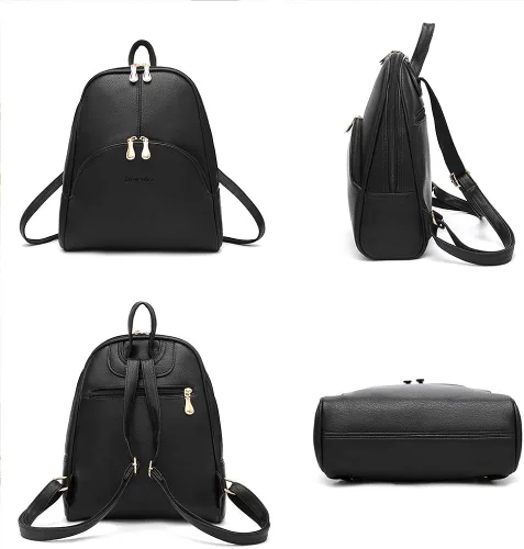 Miniatura 3 de Nevenka mochila informal estilo cartera de imitación cuero con cierre para mujer