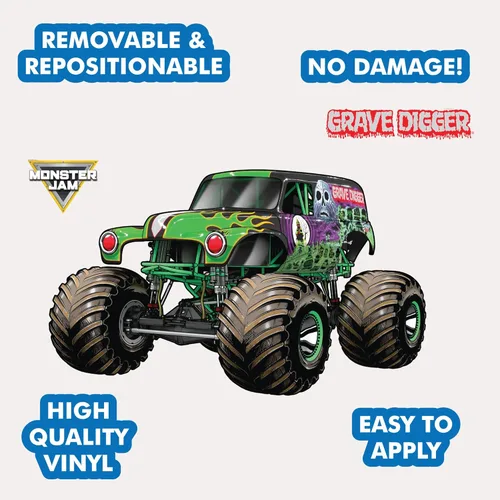 Miniatura 2 de Wall Palz Monster Jam - Calcomanías de pared de 23 pulgadas con interacción de realidad aumentada 3D, decoraciones de pared para despegar y pegar