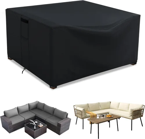 Miniatura 8 de Fundas para muebles de patio impermeables, resistentes 600D, fundas para muebles de exterior para sofá seccional exterior, resistente al desgarro