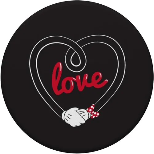 Miniatura 3 de Disney Mickey and Minnie Mouse Love Holding Hands - PopSockets Grip and Stand for Phones and Tablets, Negro