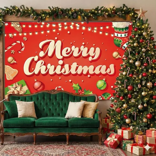 Miniatura 4 de Cartel grande de Feliz Navidad, 72 x 44 pulgadas, decoraciones de fiesta de Navidad, pancarta de fiesta de Navidad, decoraciones de Navidad